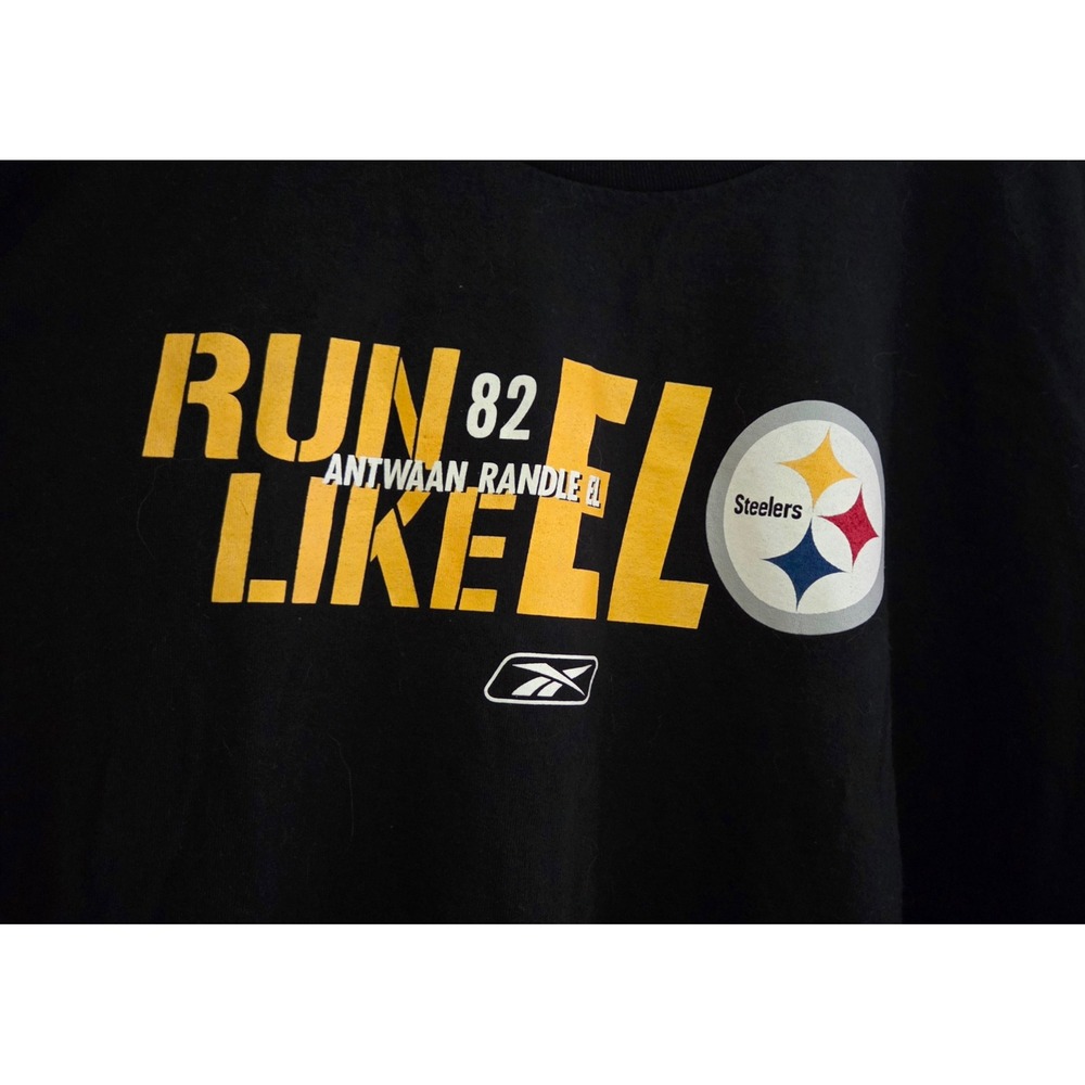 Y2K Reebok Mens Pittsburgh Steelers Antwaan Randle El Run Like El T-Shirt 2XL